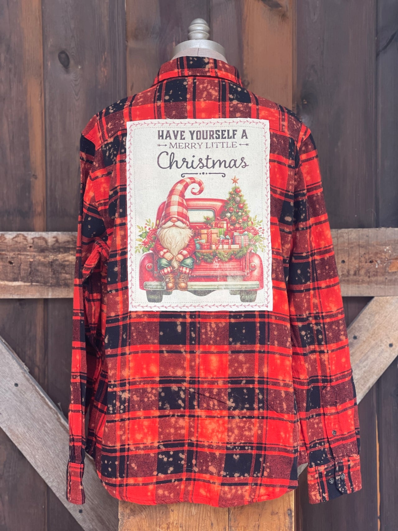 MERRY LITTLE CHRISTMAS Art Flannel- Distressed Ember