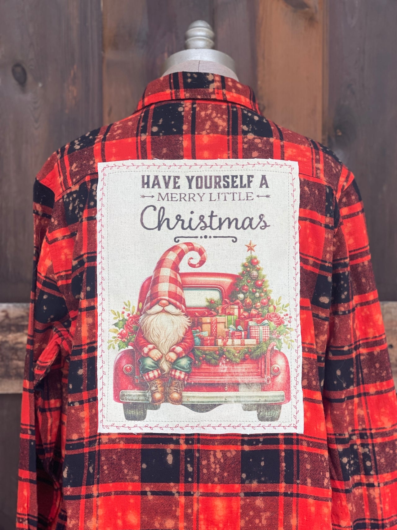 MERRY LITTLE CHRISTMAS Art Flannel- Distressed Ember