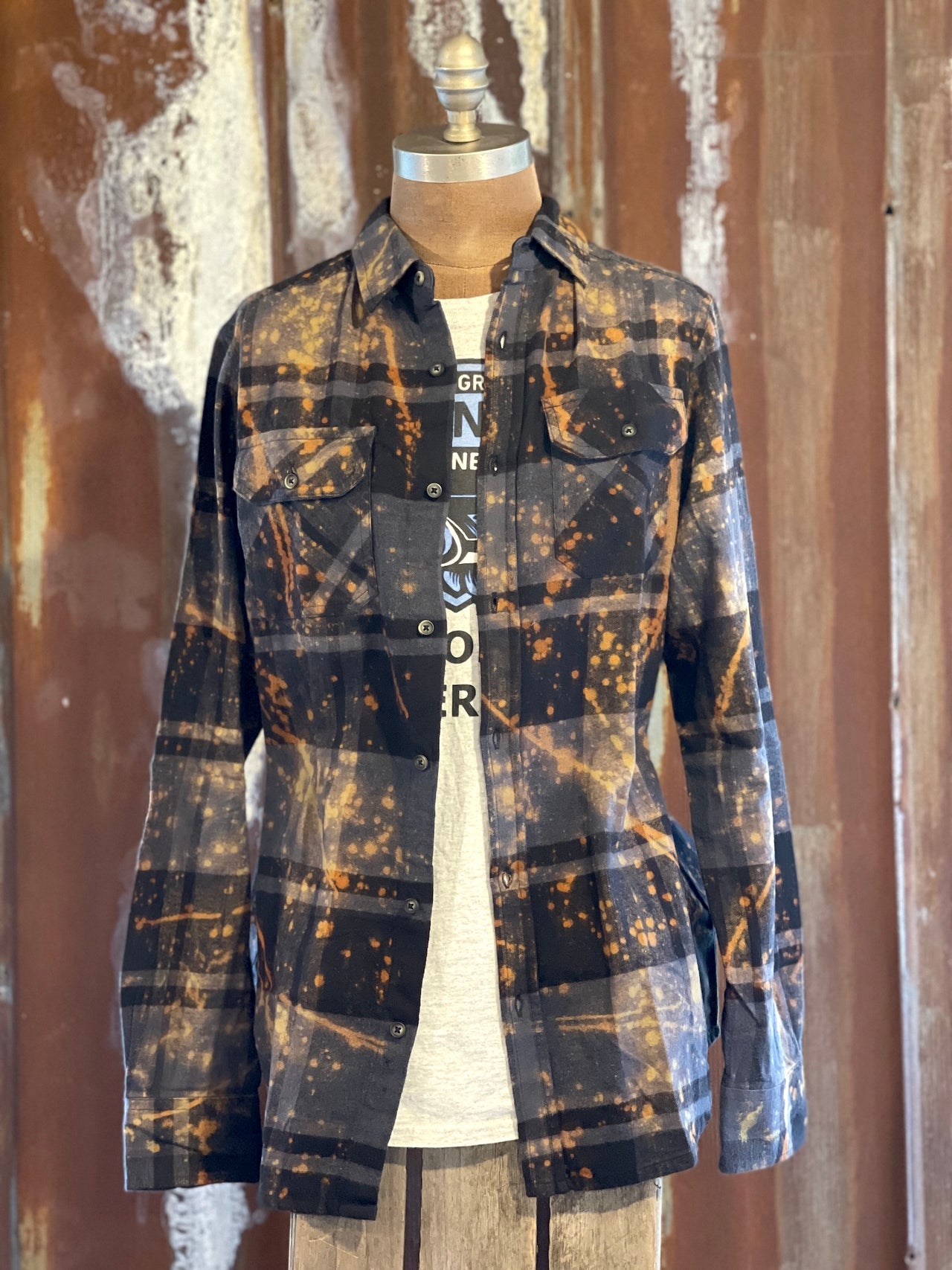 NO TIME FOR CRAZY Art Flannel- Distressed Black LIMITED EDITION!