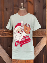 Thumbnail for Merry Christmas Tee- Washed Sage Green