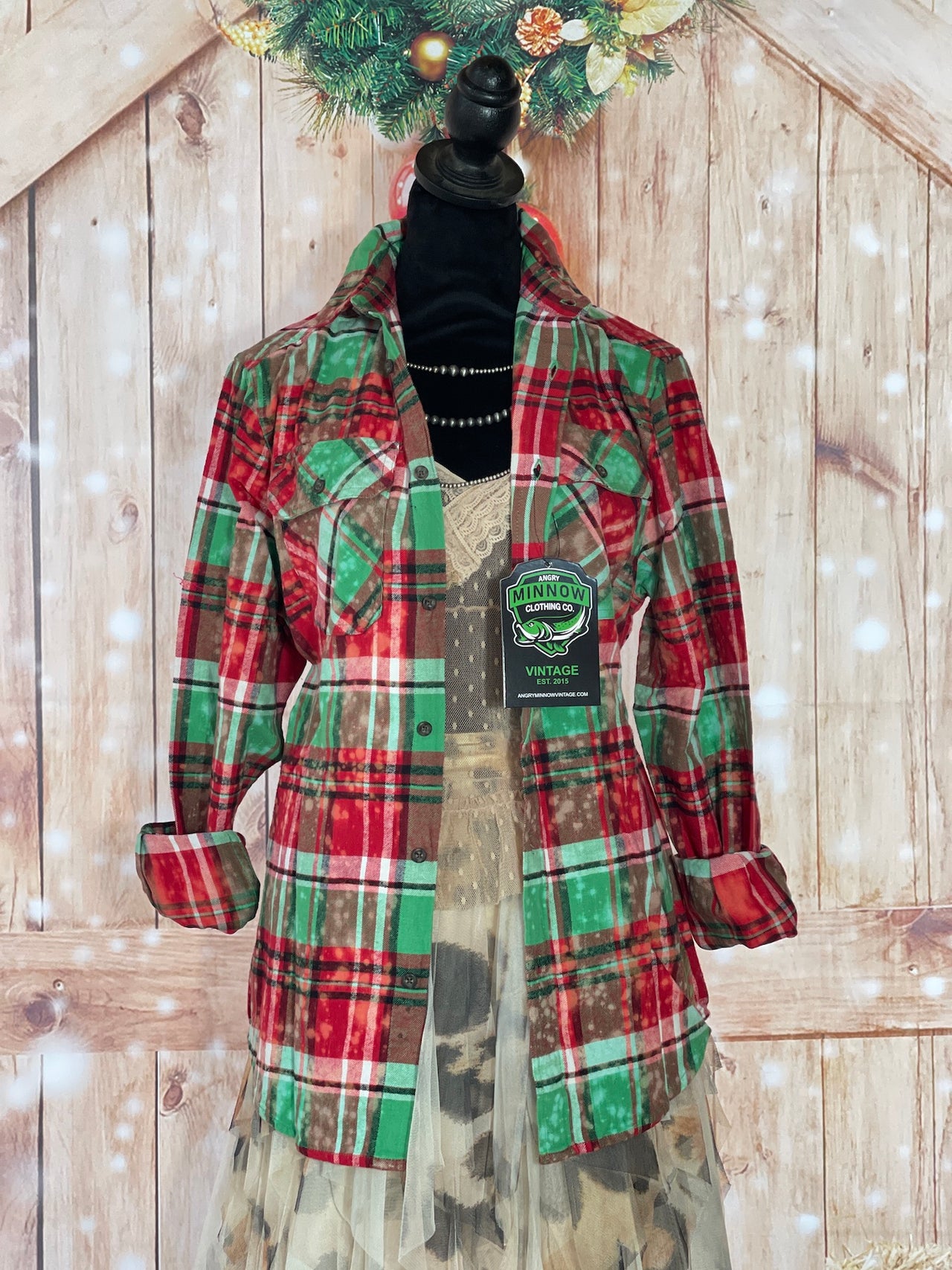 Santa Baby Art Flannel- LIMITED EDITION Mistletoe Plaid