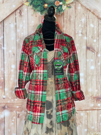 Thumbnail for Santa Baby Art Flannel- LIMITED EDITION Mistletoe Plaid