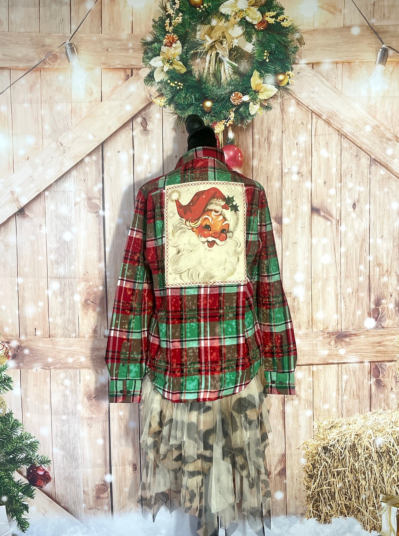 Santa Baby Art Flannel- LIMITED EDITION Mistletoe Plaid