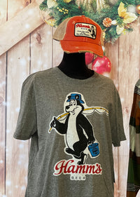 Thumbnail for Hamm’s Fishing Bear Tee- Heather Grey