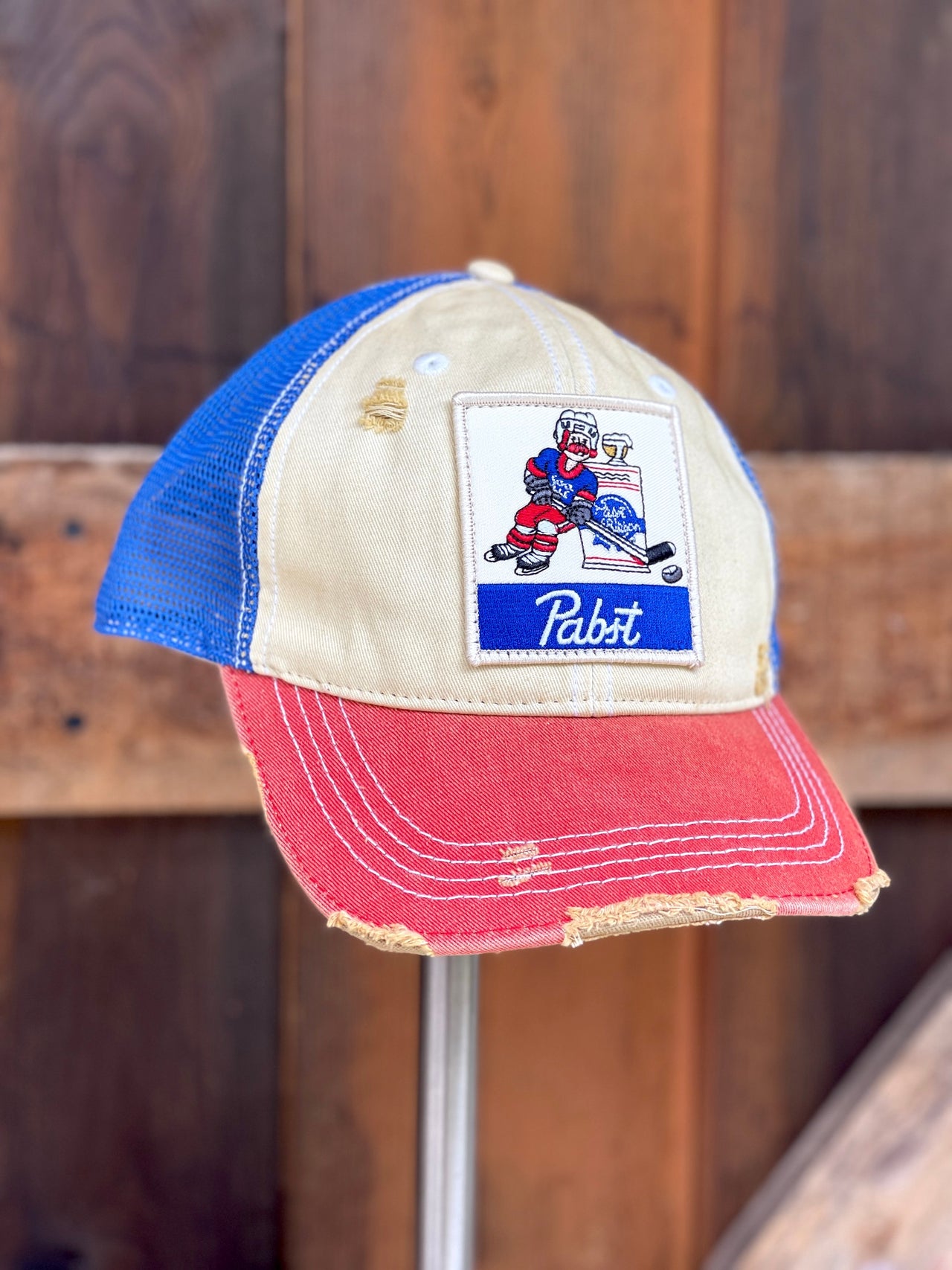 Pabst Blue Ribbon Red/ White/ Blue Hockey Hat