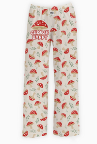 Thumbnail for Choose Happy Mushroom Pajama Bottoms