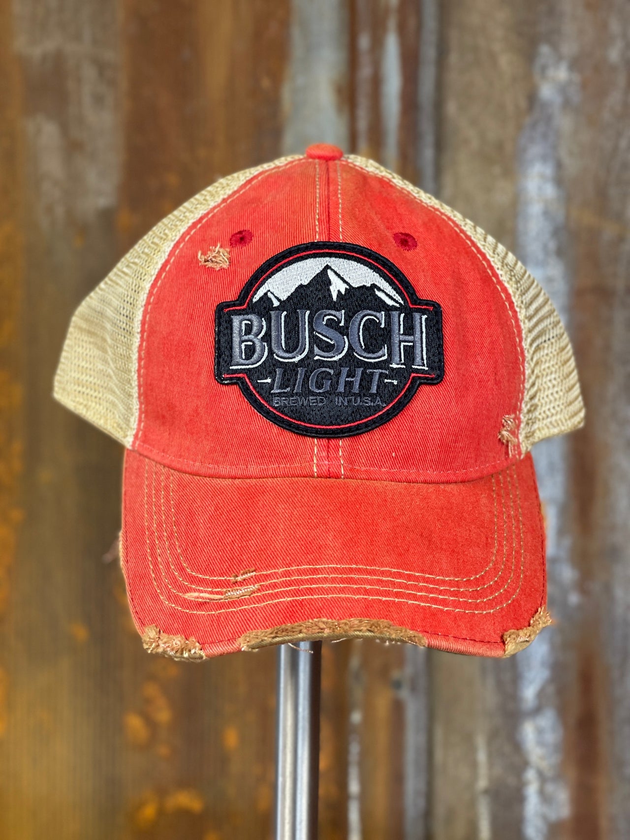 Busch Light TONAL Version Hat- Distressed Red Snpaback