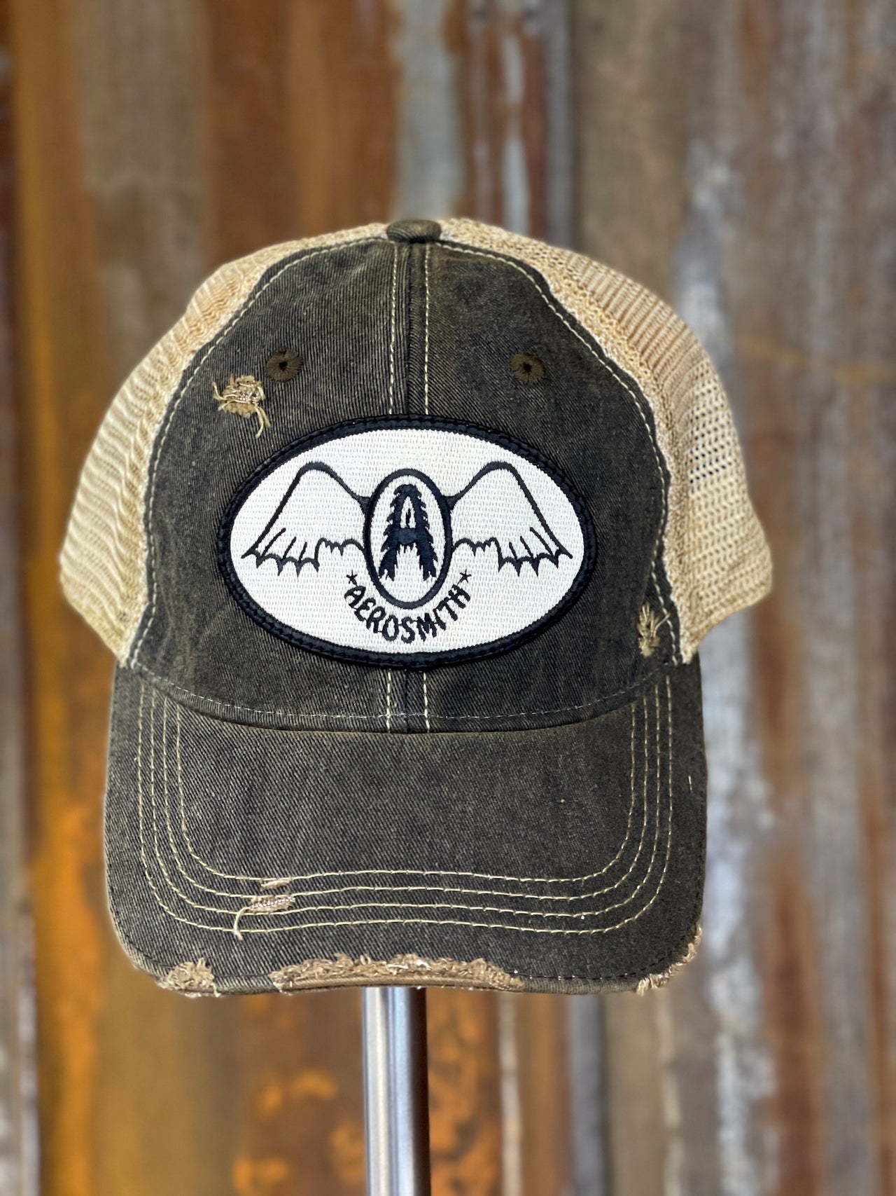 Aerosmith Original Logo Hat- Distressed Black Angry Minnow Vintage – Angry  Minnow Vintage LLC