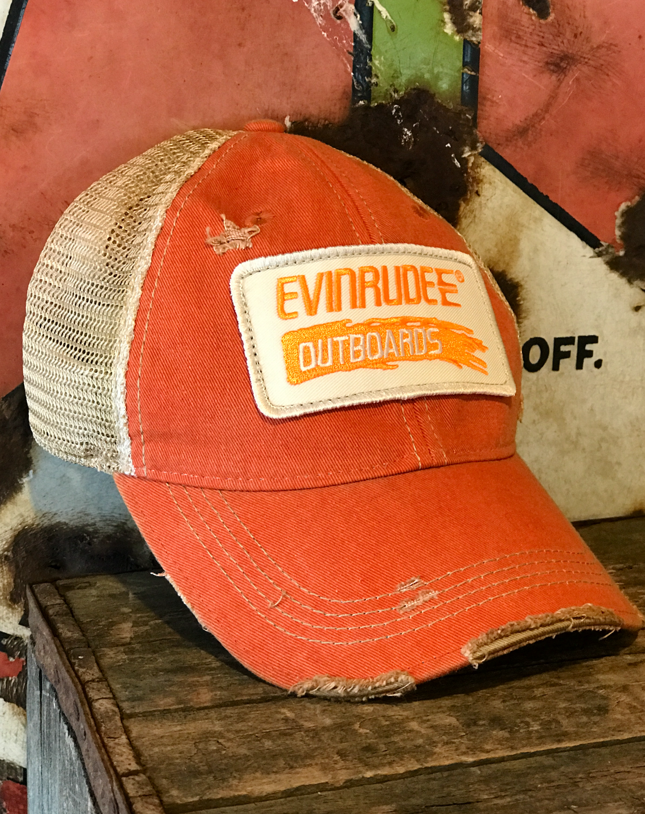Bagley Fishing Lure Hat- Distressed Orange Snapback