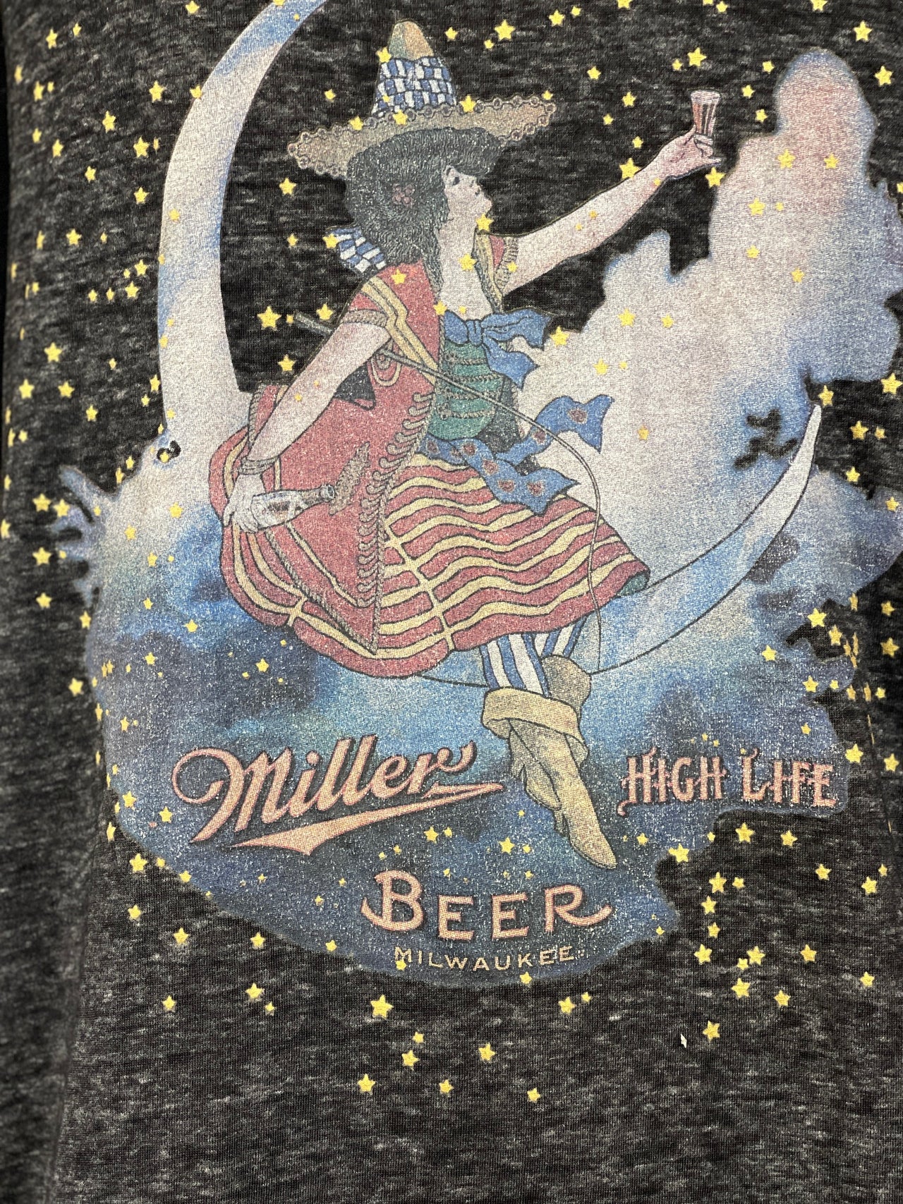 Miller High Life Moon LUXE Tee- Charcoal Grey