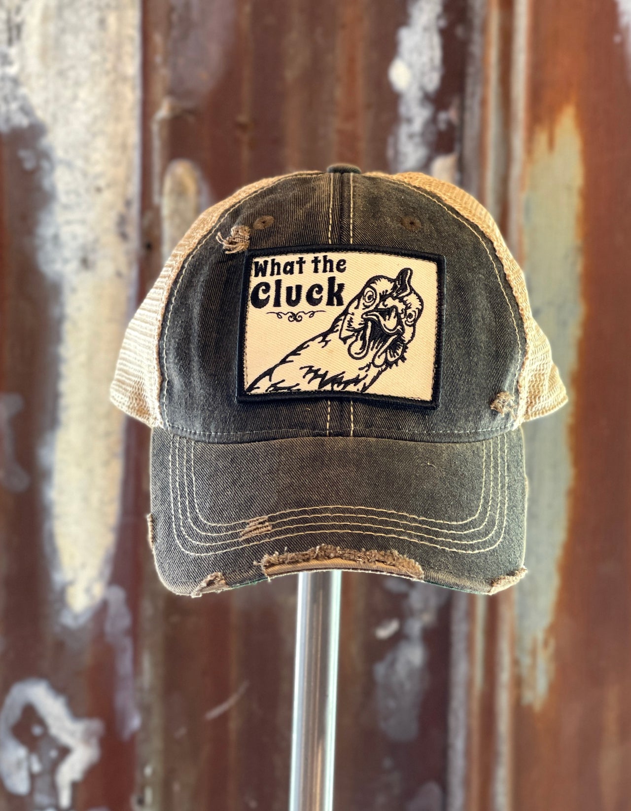 What The Cluck Hat - Distressed Black Snapback  Angry Minnow Vintage –  Angry Minnow Vintage LLC