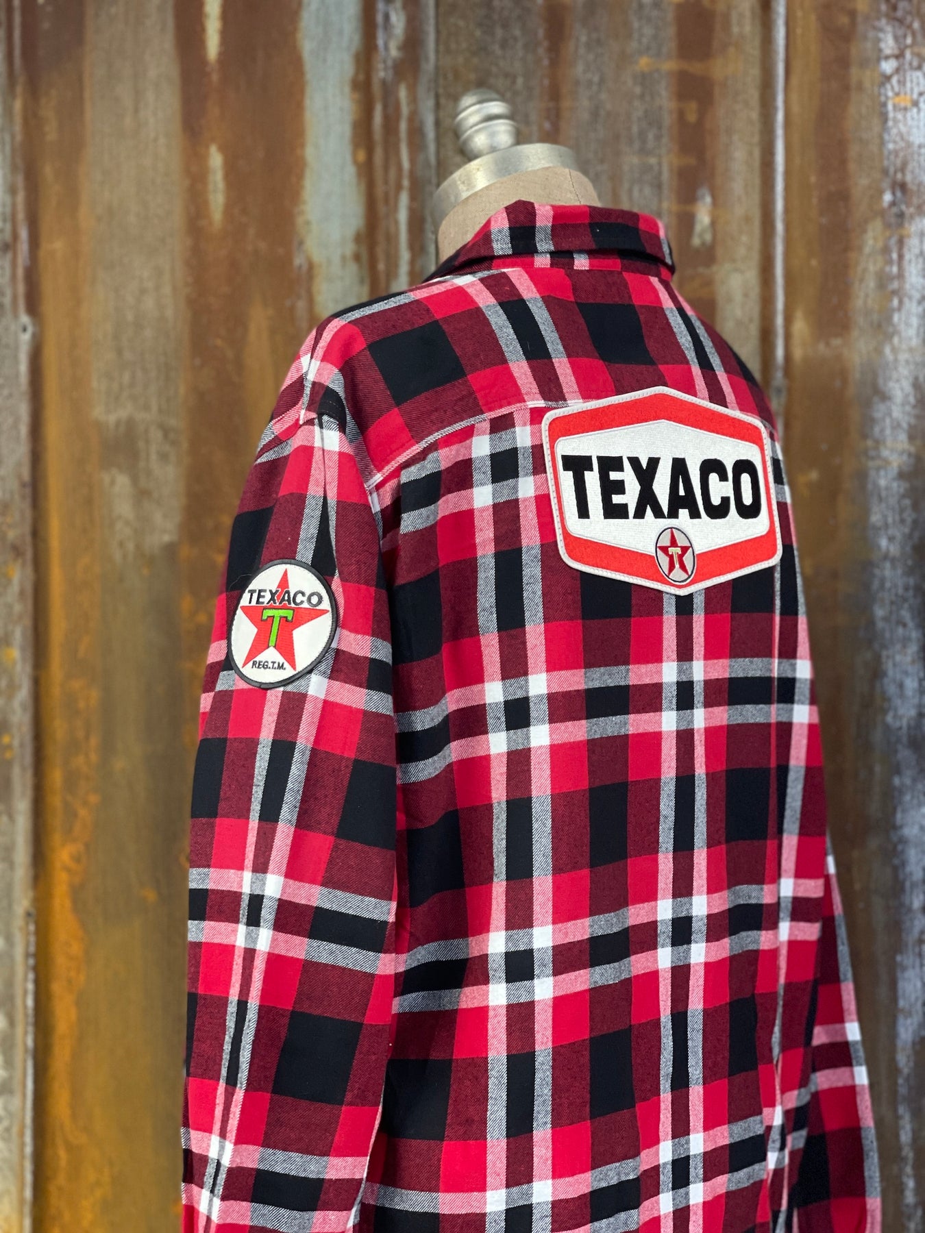 Texaco Patch Flannel- Classic Red Plaid | Angry Minnow Vintage