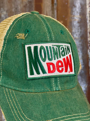 Mountain Dew Old School Hat - Distressed Red Snapback