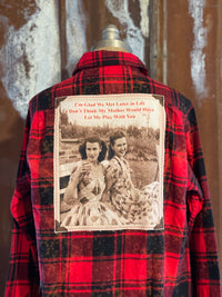 Thumbnail for Later in Life Art Flannel- Distressed Red