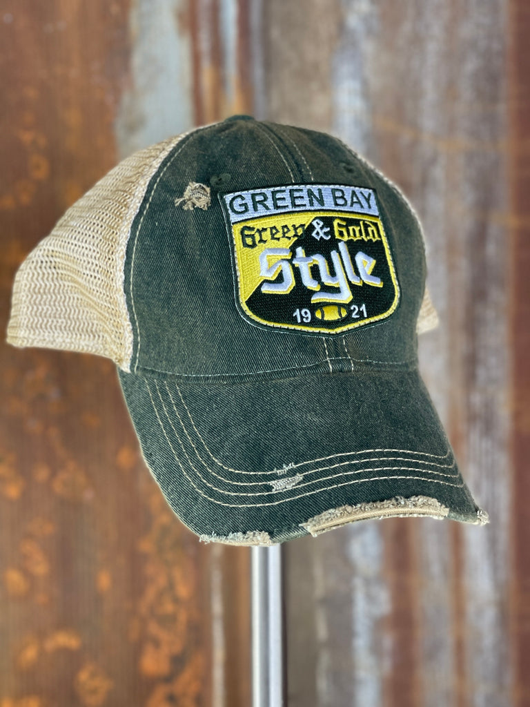 Old Style Beer Hat- Distressed Royal Blue